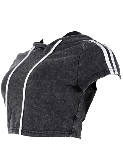 Washed Crop Hoodie & Wide Pants Set