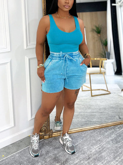 Washed Tank Top & Shorts Set