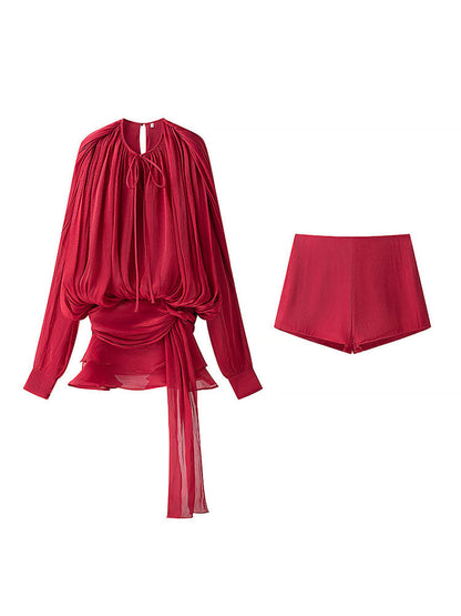 Dreamy Silky Satin Ruffle Mini Dress