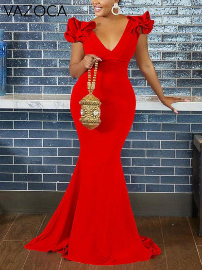 Ruffle Sleeve Maxi Dress
