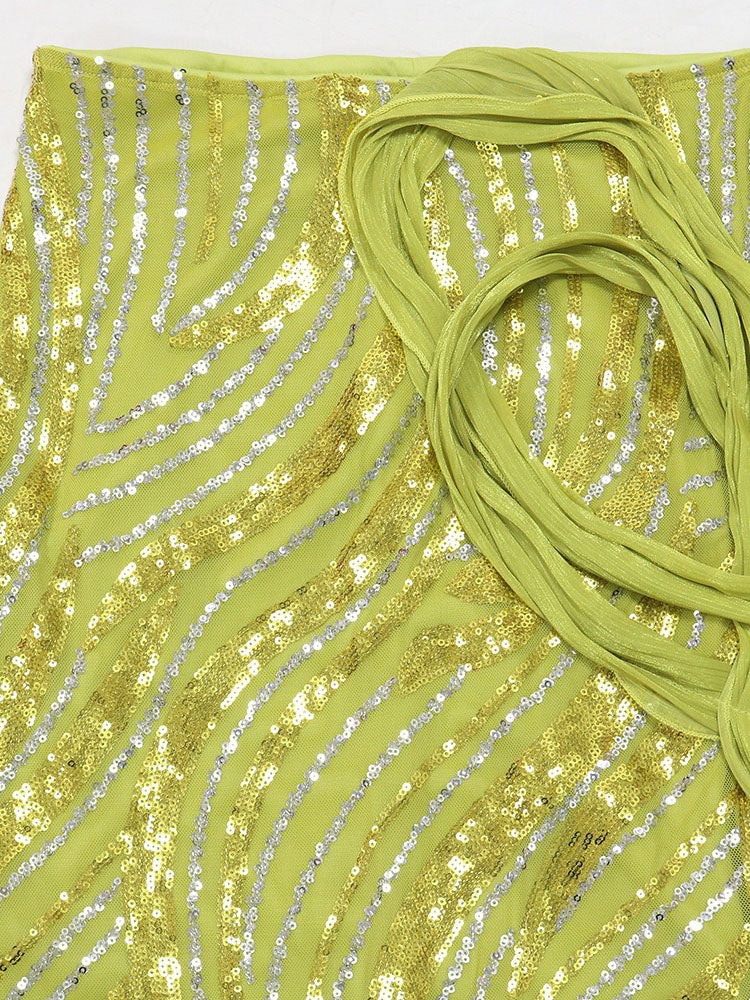 Glam Sequin Skirt Set