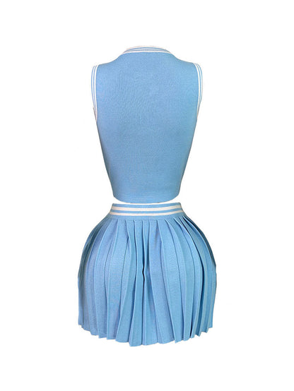 Crop Top & Pleated Tennis Skirt Set