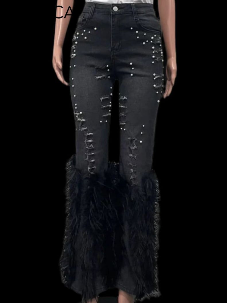 Cynthia Flare Feather Jeans