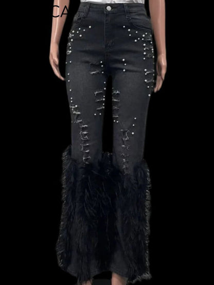 Cynthia Flare Feather Jeans