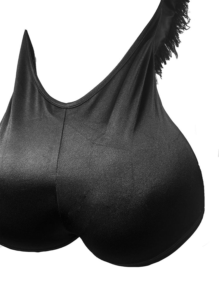 Feather-Trimmed Romper