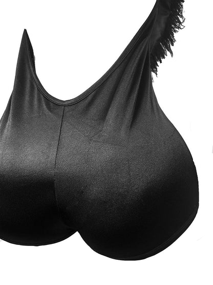 Feather-Trimmed Romper