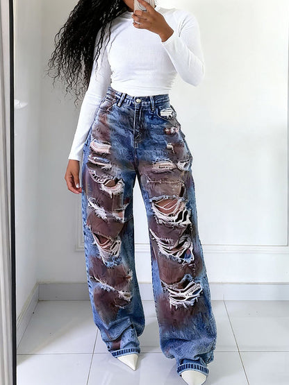 Ripped Tie-Dye Jeans