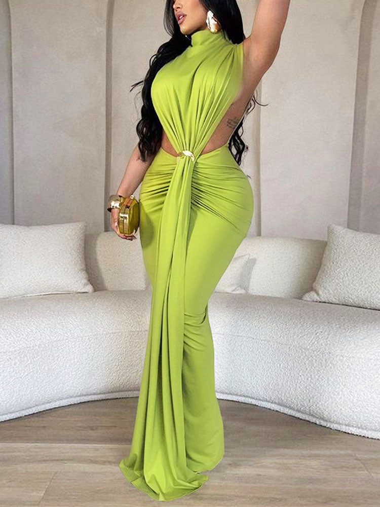 Bold Draped Maxi Dress