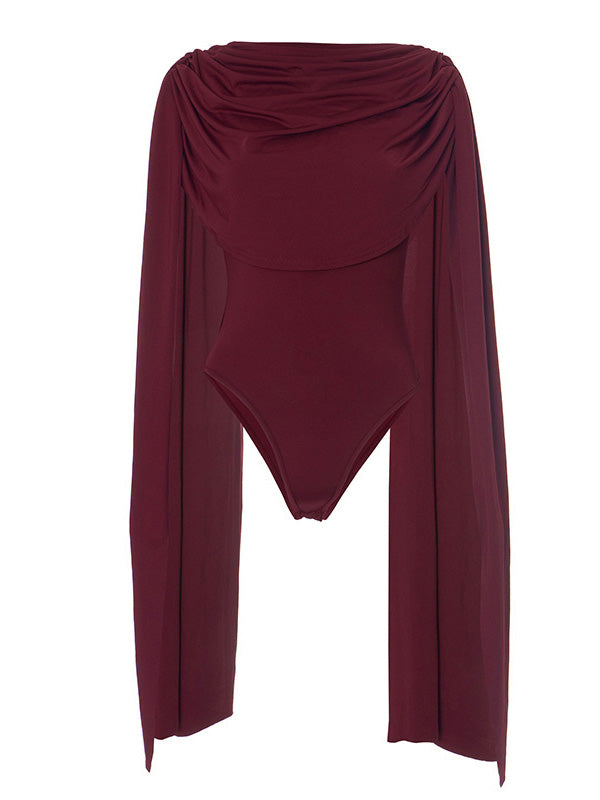 Goddess Draped Cape Bodysuit