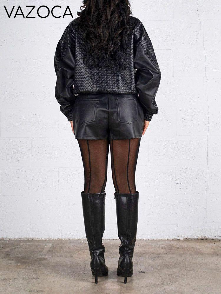 Leather Braid Jacket & Shorts Set