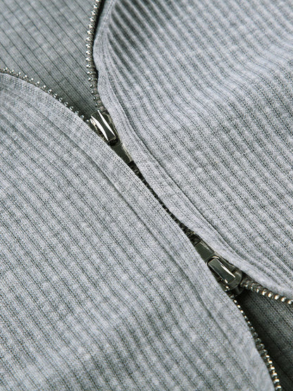 Athleisure Ribbed Three Piece Shorts Set