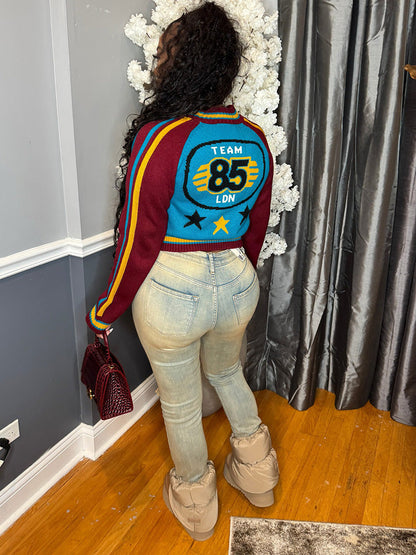 Knit Colorblock Jacket