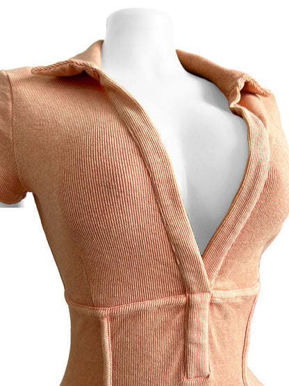 Ribbed Washed Romper