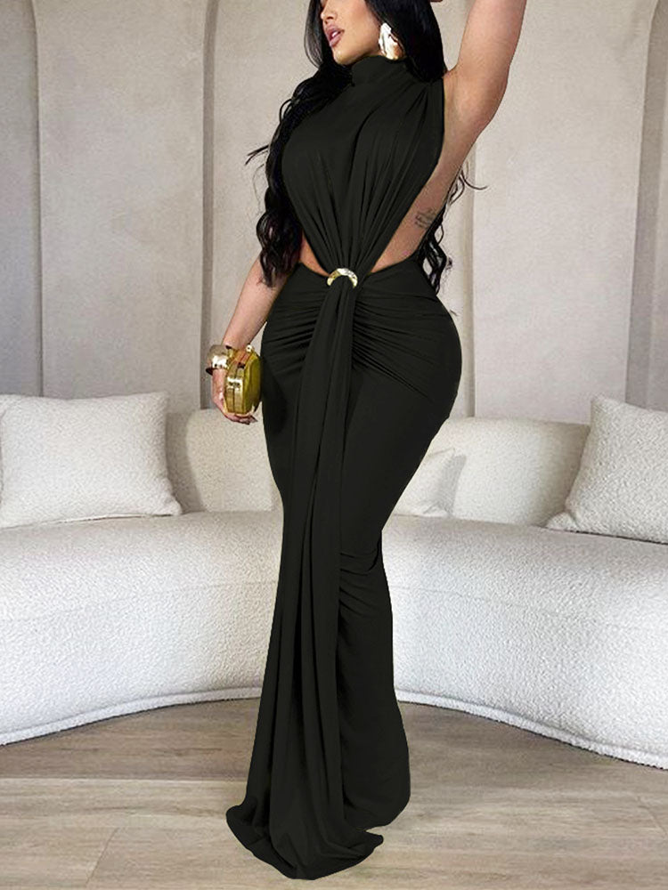 Bold Draped Maxi Dress