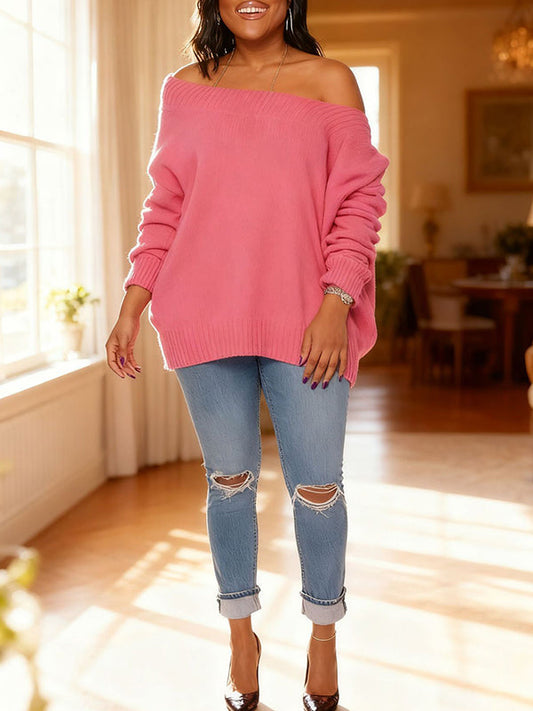 Solid Boat-Neck Sweater