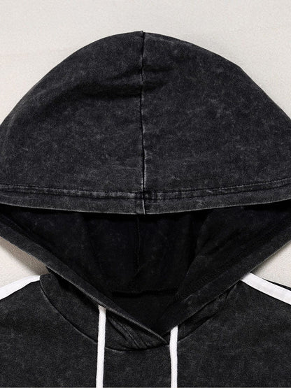 Washed Crop Hoodie & Wide Pants Set