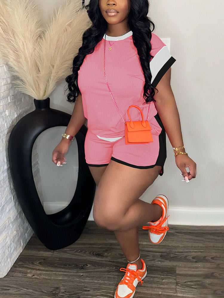 Colorblock Shorts Set