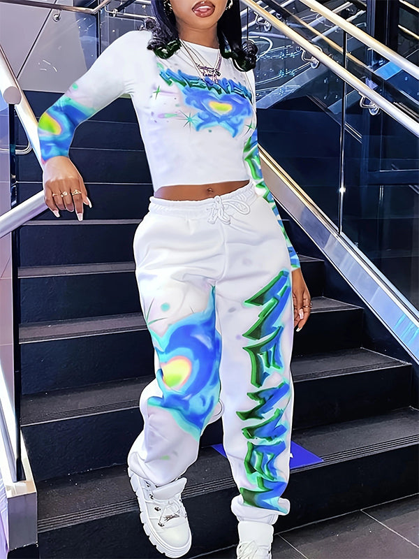 Printed Tee & Jogger Pants Set