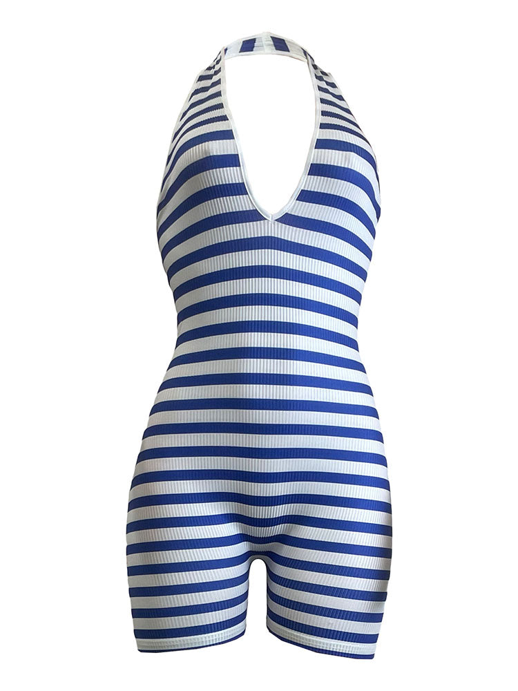 Striped Halter Romper