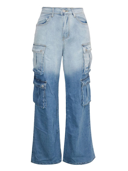 Gradient Wash Cargo Jeans