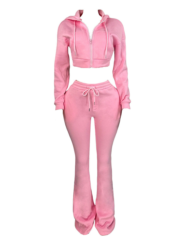 Basic Hoodie Extended Pants Set