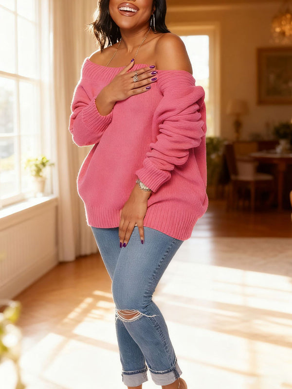 Solid Boat-Neck Sweater