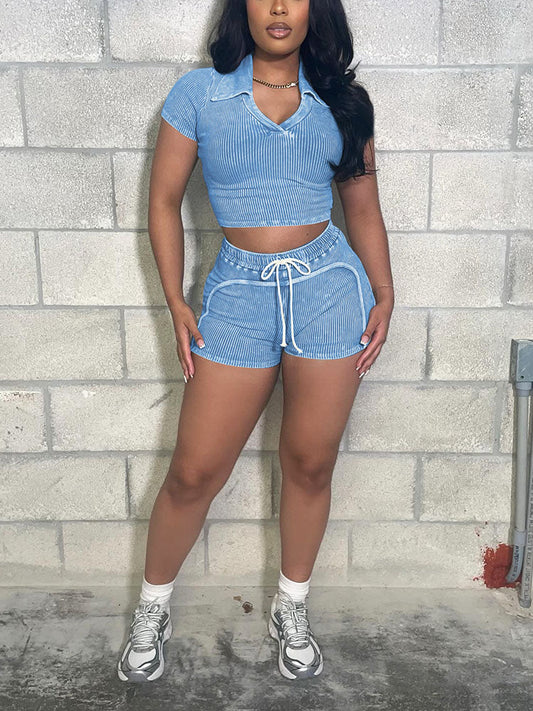 Mineral Crop Top & Short Set