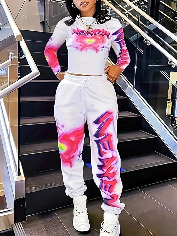 Printed Tee & Jogger Pants Set