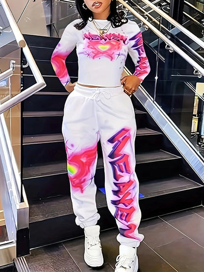 Printed Tee & Jogger Pants Set