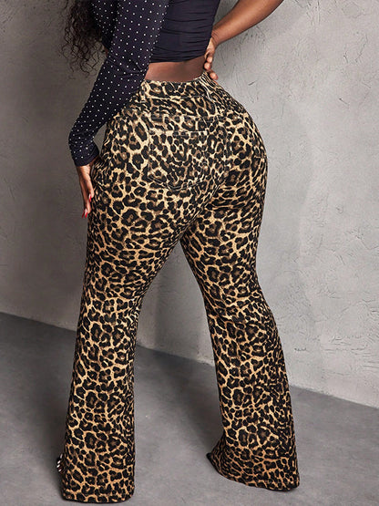 Leopard Flare Jeans