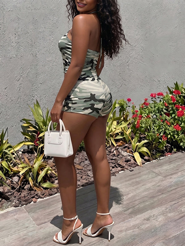 Camo Halter Top & Shorts Set