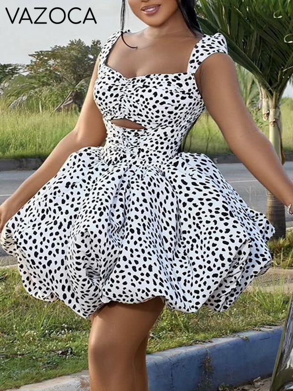 Dot Sleeveless Bubble Dress