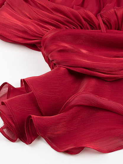 Dreamy Silky Satin Ruffle Mini Dress