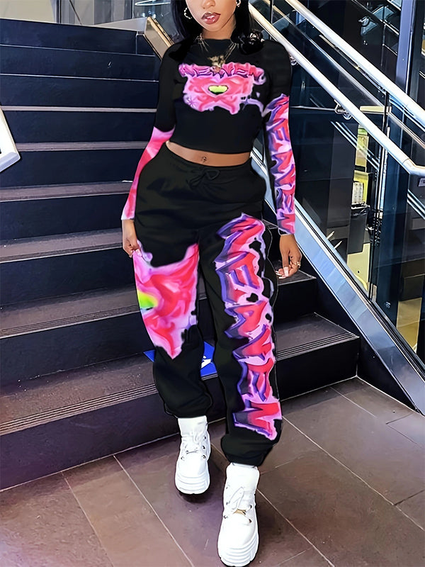 Printed Tee & Jogger Pants Set