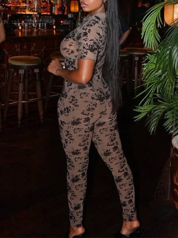 Printed Cutout Jumpsuit