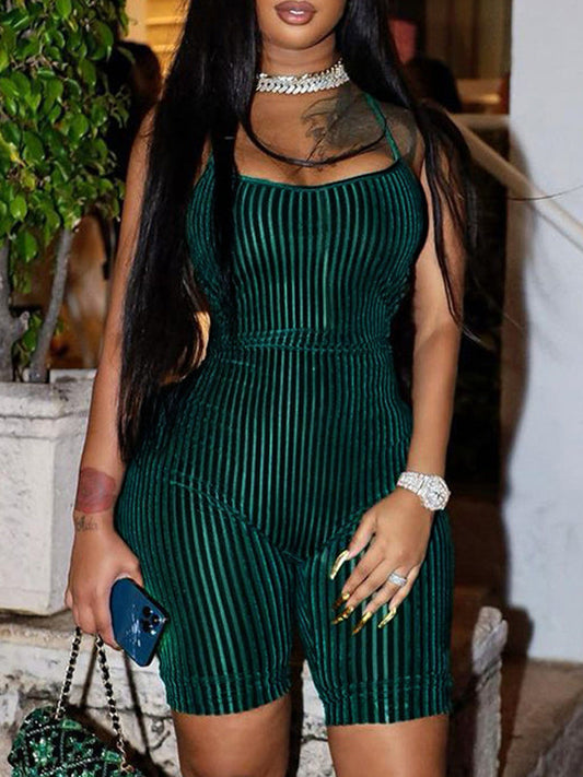 Ribbed Halter Romper