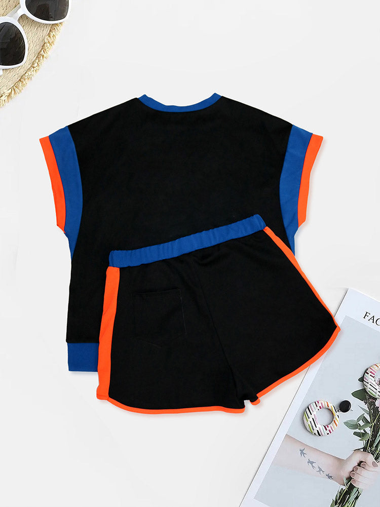 Colorblock Shorts Set