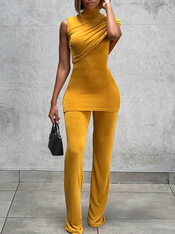 Asymmetric Tunic Top & Pants Set