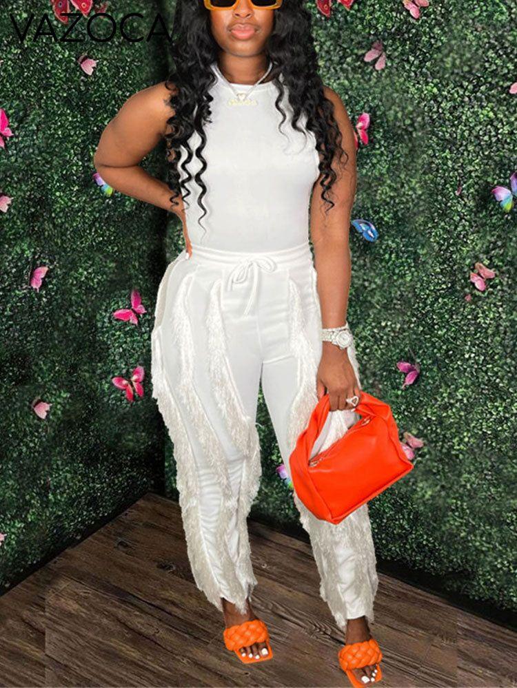 Tank Top Tassel Pants Set