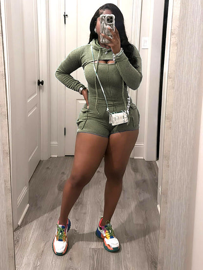 Ribbed Bolero Top & Jumpsuit Set