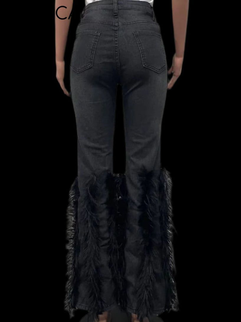 Cynthia Flare Feather Jeans