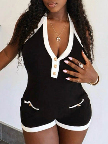 Contrast Halter Romper