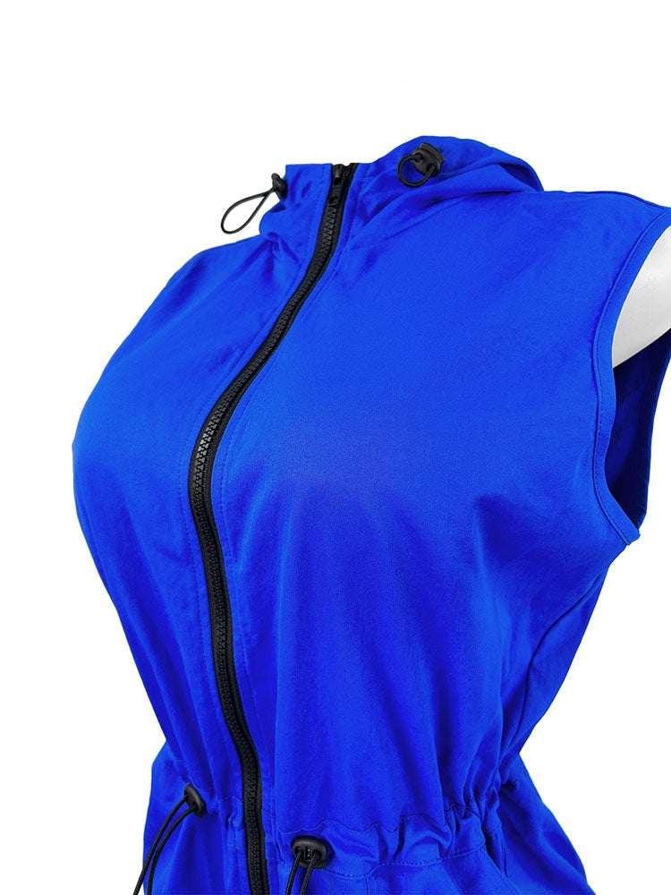 Sleeveless Zip Hoodie Romper