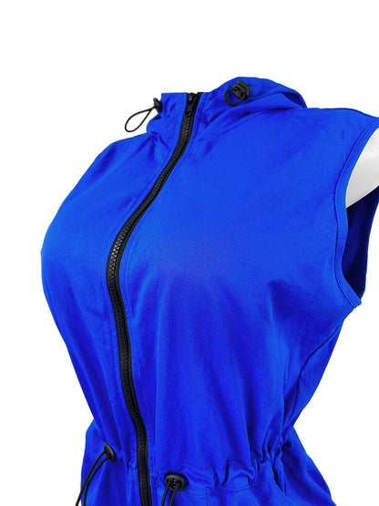 Sleeveless Zip Hoodie Romper