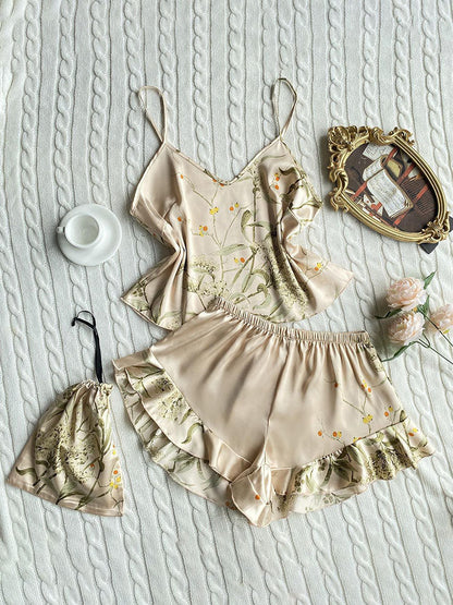 4-Piece Satin Nightdress Loungewear & Robe Set