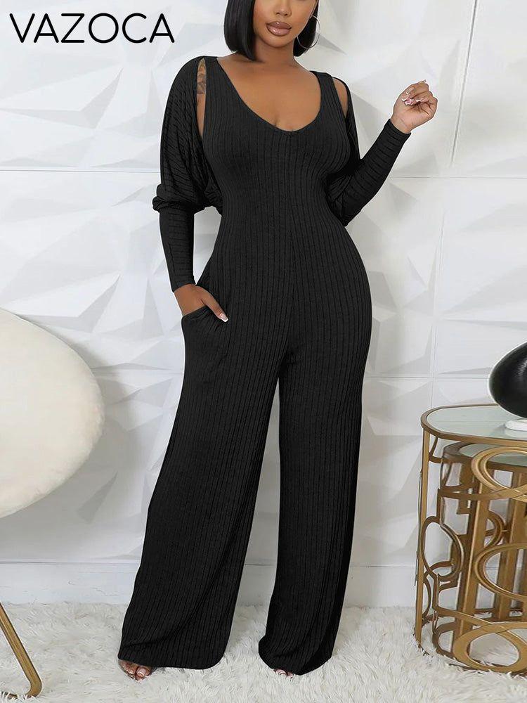 Ribbed Bolero & Jumpsuit Set