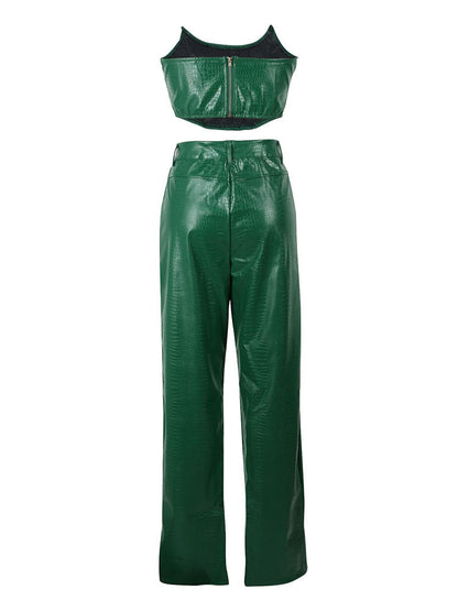 Leather Tube Top & Pants Set
