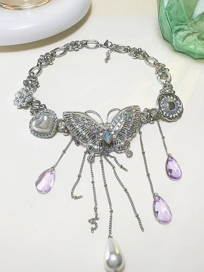 Butterfly Pendant Choker Necklace