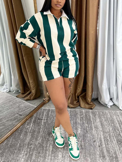 Shirt Polo Top & Shorts Set