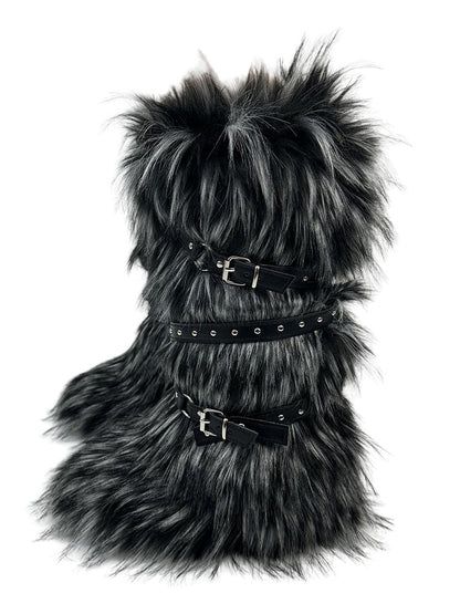 Buckle Faux Fur Boots